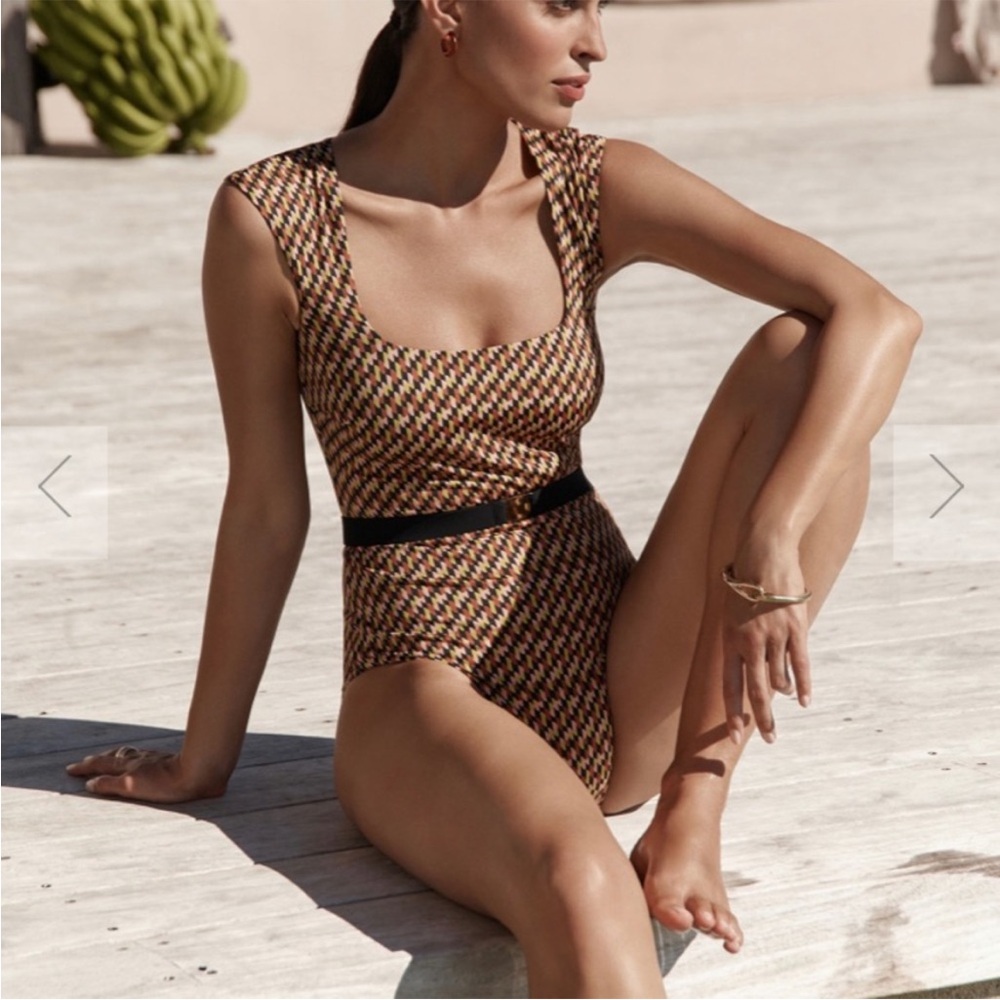 NWT Anthropologie Jets Australia Nomadic Lights Cap Sleeve One Piece Swimsuit